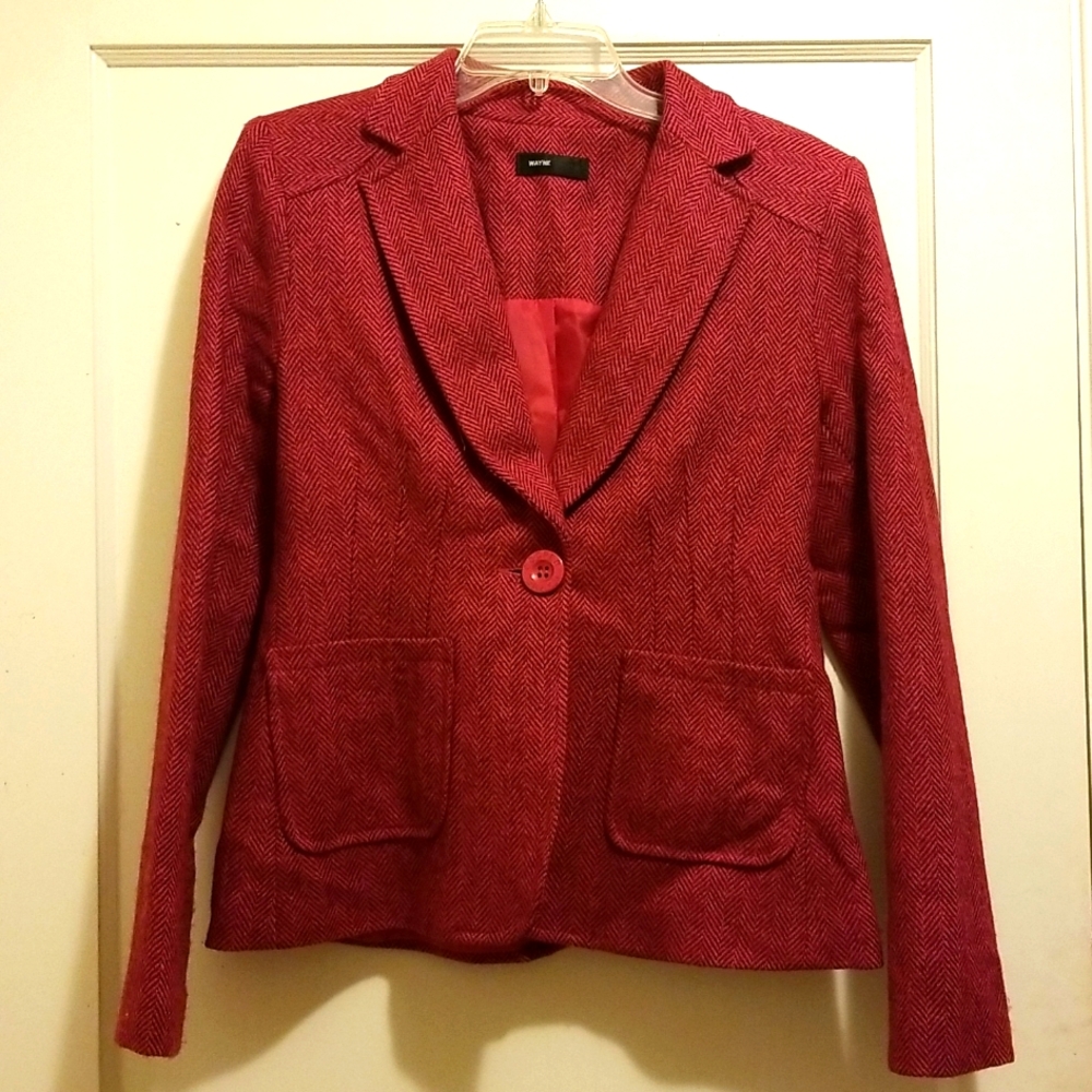 Vintage Wool Blazer Color Cranberry